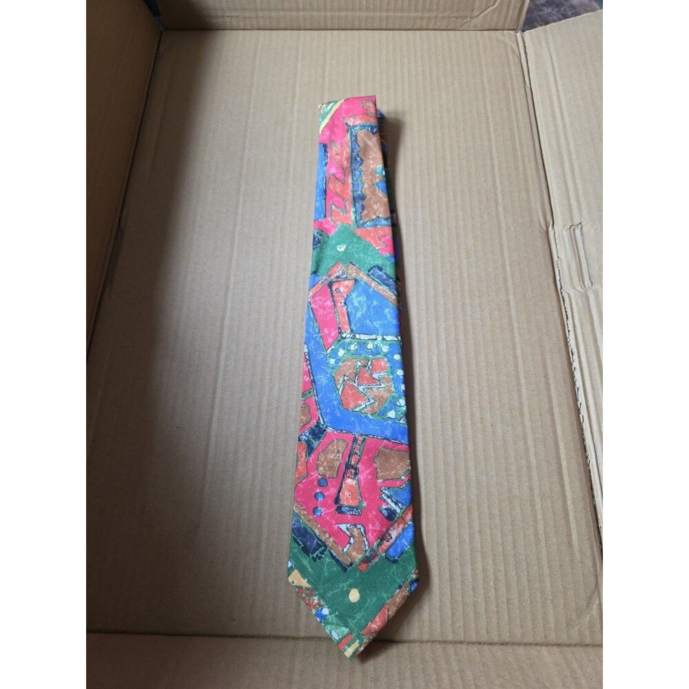 Hardy‎ Amies London Necktie Colorful Geometric Abstract Print Tie 54"